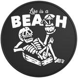 FUNNY LIFE IS A BEACH BLACK TIRE COVER