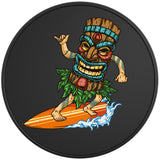 FUNNY SURFING TIKI BLACK TIRE COVER