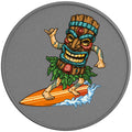 FUNNY SURFING TIKI SILVER CARBON FIBER TIRE COVER