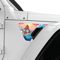 FUNNY WATERMELON WITH SUNNY WAVES FENDER VENT DECAL FITS 2018+ JEEP WRANGLER & GLADIATOR PASSENGER SIDE