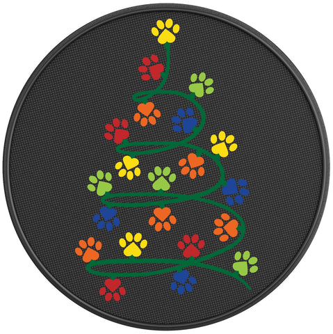 Furry Christmas Black Carbon Fiber Tire Cover