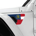 GEORGIA STATE FLAG FENDER VENT DECAL FITS 2018+ JEEP WRANGLER & GLADIATOR DRIVER SIDE