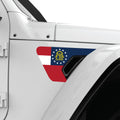 GEORGIA STATE FLAG FENDER VENT DECAL FITS 2018+ JEEP WRANGLER & GLADIATOR PASSENGER SIDE