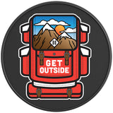 GET OUTSIDE BLACK CARBON FIBER TIRE COVER