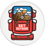 GET OUTSIDE PEARL  WHITE CARBON FIBER TIRE COVER