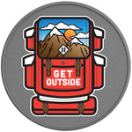 GET OUTSIDE SILVER CARBON FIBER TIRE COVER