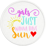 GIRLS JUST WANNA HAVE SUN PEARL  WHITE CARBON FIBER TIRE COVER