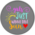 GIRLS JUST WANNA HAVE SUN SILVER CARBON FIBER TIRE COVER