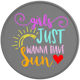 GIRLS JUST WANNA HAVE SUN SILVER CARBON FIBER TIRE COVER