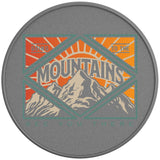 GOING TO THE MOUNTAINS SILVER CARBON FIBER TIRE COVER