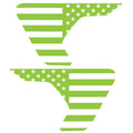 GREEN AND WHITE US FLAG FENDER VENT DECAL FITS 2018+ JEEP WRANGLER & GLADIATOR