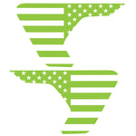 GREEN AND WHITE US FLAG FENDER VENT DECAL FITS 2018+ JEEP WRANGLER & GLADIATOR