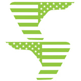 GREEN AND WHITE US FLAG FENDER VENT DECAL FITS 2018+ JEEP WRANGLER & GLADIATOR