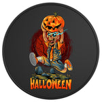 HALLOWEEN ZOMBIE WITH PUMPKIN BLACK TIRE COVER