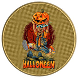 HALLOWEEN ZOMBIE WITH PUMPKIN GOLD CARBON FIBER TIRE COVER