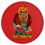 HALLOWEEN ZOMBIE WITH PUMPKIN RED TIRE COVER