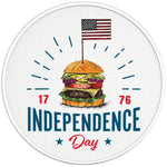 HAMBURGER INDEPENDENCE DAY PEARL  WHITE CARBON FIBER TIRE COVER