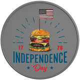 HAMBURGER INDEPENDENCE DAY SILVER CARBON FIBER TIRE COVER