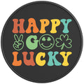 Happy Go Lucky Black Carbon Fiber Vinyl Tire Cover