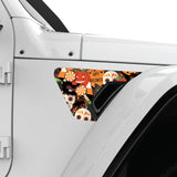 HAPPY HALLOWEEN PATTERN FENDER VENT DECAL FITS 2018+ JEEP WRANGLER & GLADIATOR PASSENGER SIDE