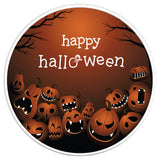 HAPPY HALLOWEEN PUMPKIN MONSTERS PEARL WHITE CARBON FIBER TIRE COVER