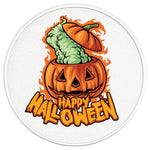 HAPPY HOLLOWEEN WITCHCRAFT PEARL WHITE CARBON FIBER TIRE COVER