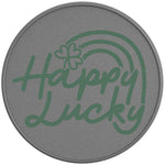 Happy Lucky Silver Carbon Fiber Vinyl Tire Cover