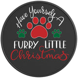 Have Yourself A Furry Little Christmas Black Carbon Fiber Tire Cover