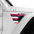 HAWAII STATE FLAG FENDER VENT DECAL FITS 2018+ JEEP WRANGLER & GLADIATOR PASSENGER SIDE