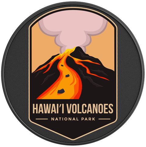 HAWAI VOLCANOES NATIONAL PARK BLACK CARBON FIBER TIRE COVER 