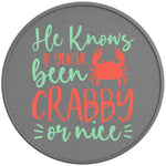 He Knows If You'Ve Been Crabby Or Nice Silver Carbon Fiber Tire Cover