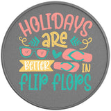 Holidays Are Better In Flip Flops Silver Carbon Fiber Tire Cover