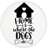 HOME IS WHERE THE DOGS ARE PAERL WHITE CARBON FIBER TIRE COVER 