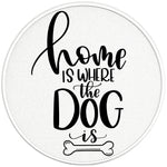 HOME IS WHERE THE DOG IS PAERL WHITE CARBON FIBER TIRE COVER 