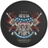 HONOR THE FALLEN THANK THE LIVING BLACK TIRE COVER