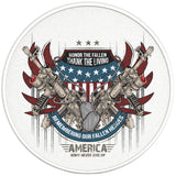 HONOR THE FALLEN THANK THE LIVING PEARL WHITE CARBON FIBER TIRE COVER