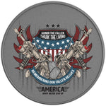 HONOR THE FALLEN THANK THE LIVING SILVER CARBON FIBER TIRE COVER