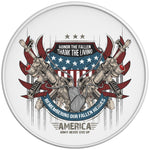 HONOR THE FALLEN THANK THE LIVING WHITE TIRE COVER