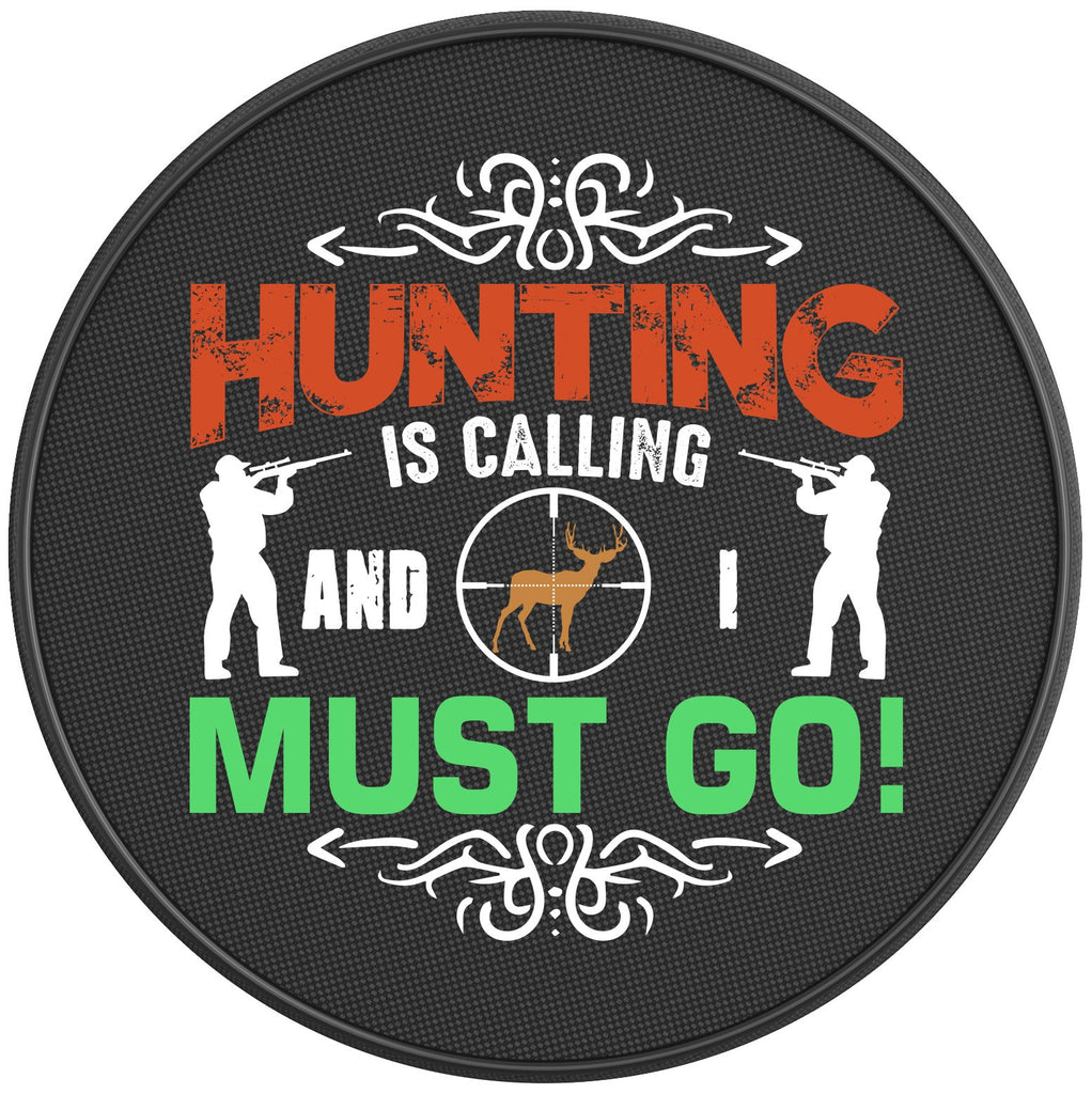 HUNTING IS CALLING BLACK CARBON FIBER TIRE COVER 