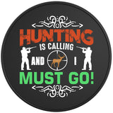 HUNTING IS CALLING BLACK TIRE COVER 