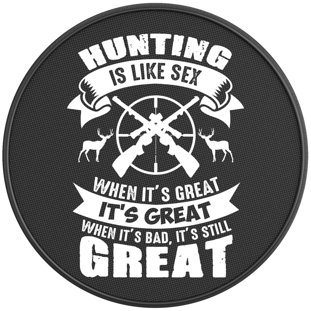 HUNTING IS LIKE SEX BLACK CARBON FIBER TIRE COVER 