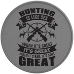 HUNTING IS LIKE SEX SILVER CARBON FIBER TIRE COVER 