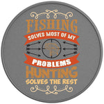 HUNTING SOLVES THE REST SILVER CARBON FIBER TIRE COVER 