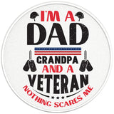 IM A DAD GRANDPA AND A VETERAN PEARL WHITE CARBON FIBER TIRE COVER