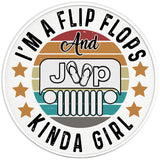 IM A FLIP FLOPS AND JEEP KINDA GIRL PEARL WHITE CARBON FIBER TIRE COVER 