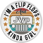 IM A FLIP FLOPS AND JEEP KINDA GIRL WHITE TIRE COVER 