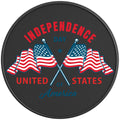 INDEPENDENCE DAY FLAGS BLACK CARBON FIBER TIRE COVER