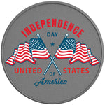 INDEPENDENCE DAY FLAGS SILVER CARBON FIBER TIRE COVER