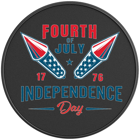 INDEPENDENCE DAY ROCKETS BLACK CARBON FIBER TIRE COVER