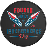 INDEPENDENCE DAY ROCKETS BLACK TIRE COVER